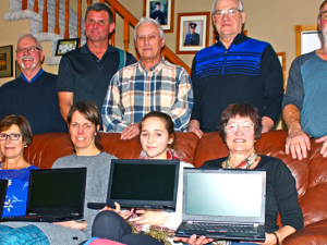 Members of Red River Mission prepare for their 2018 trip to Peru, with laptop gifts for the orphans living there