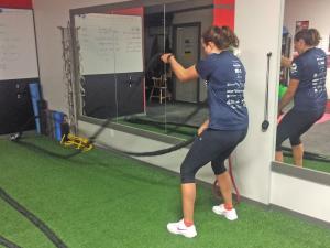 Chantel powers through the ropes