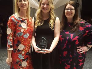 Deanna Wiebe, Abigail Olfert and Danielle Cadieux at this year's Women of Distinction Awards Gala