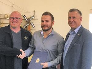 MLA Bob Lagasse, Ritchot Mayor Chris Ewen, and MP Ted Falk