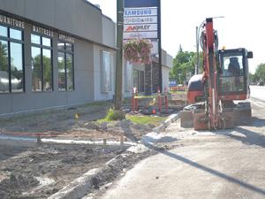 Sidewalks under construction in Niverville
