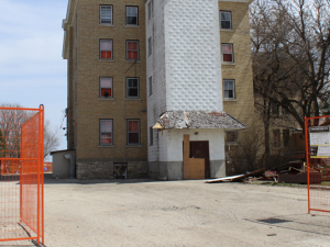 The old convent turned nursing home in St. Adolphe in the early stages of demolition