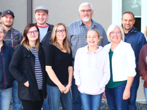 Meagan May, Erica Kehler, Gord May, Sabrina Falk, Matt Falk, Larissa Sandulak, Gerald Loeppky, Alia Kehler, Elaine Kehler, Daryl Kehler, Emily Rempel, and Murray Rempel of the Open Doors Niverville committee