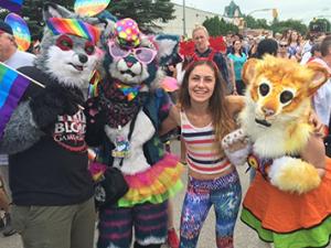 Danae Ruchkall attending Steinbach Pride this summer