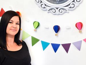 Erin Wiebe alongside her creations