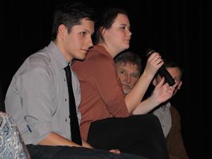 The cast answers questions after the show