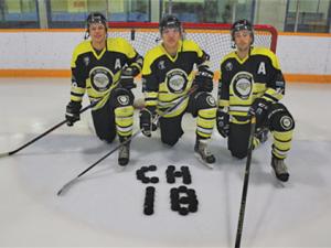 Eric LeBrun, Adam Huberdeau, and Brett Rey