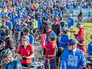 Cyclists gather for the 2015 ride