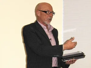 John Falk speaks at campaign event