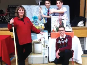 Adrienne Happychuk, Dylan Asmundson, Cory Ellis, and Dylan Butler at bingo fundraiser