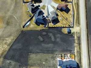 An aerial view of the Highlands Park project