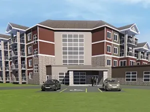 Artist's rendering of the new Heritage Life Retirement Living building