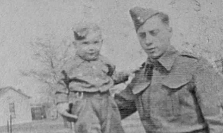Arthur Wilson with his father, just before he went off to the war.
