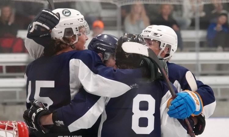 The Nighthawks celebrate in early preseason action at the CRRC.