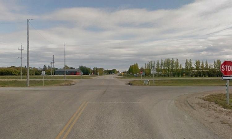 In Ste. Agathe, the intersection of Highways 75 and 305.