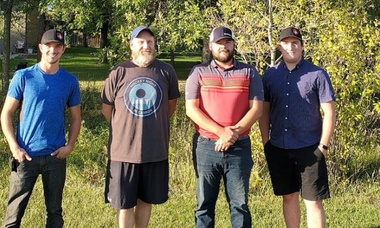 The team behind the new Junior C Clippers: Reagan Carruthers, Todd Anderson, Dominic Martens, and Luke Toews. Not pictured: Jordan Lajoie.