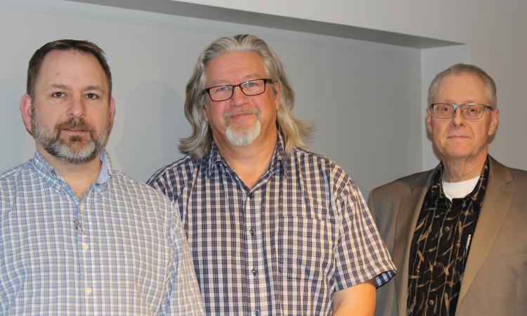 The Heritage Centre’s former executive team of Rob Manchulenko, Steve Neufeld, and Wes Hildebrand.