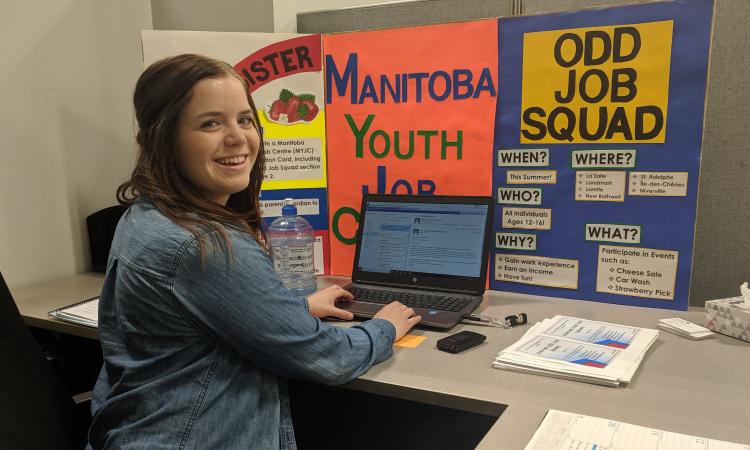 Rebekah Stevenson at the Youth Job Centre in Niverville.