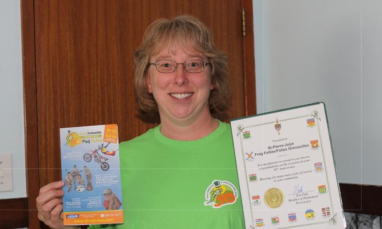 Faith Desharnais, President of the Frog Follies organizing committee.