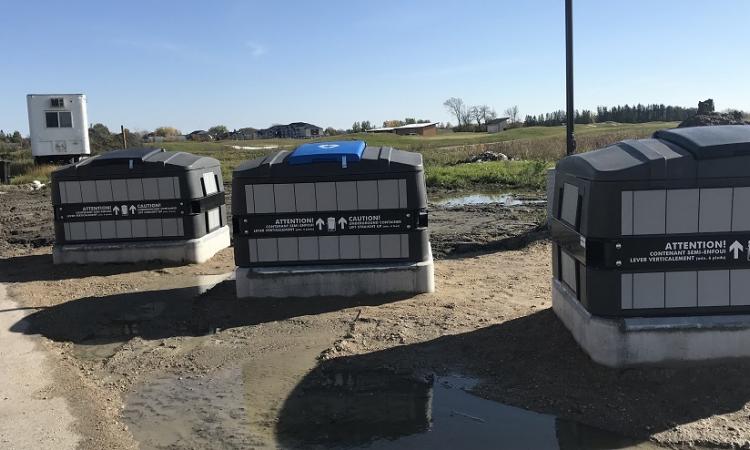 The new underground waste receptacles along Old Drovers Run in Niverville.