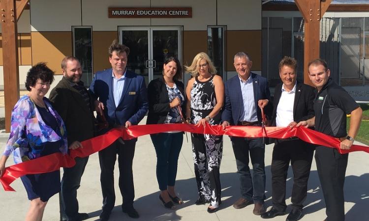 Dignitaries gather for the opening of the new Murray Education Centre.