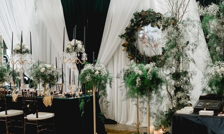 The Little Flower Shop’s display at the 2020 Wonderful Wedding Show.