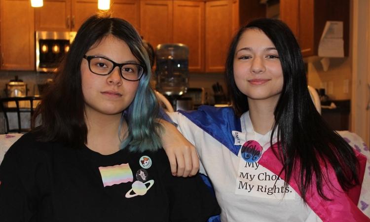 Sarah Salter and Laura Guenette from Niverville High School.