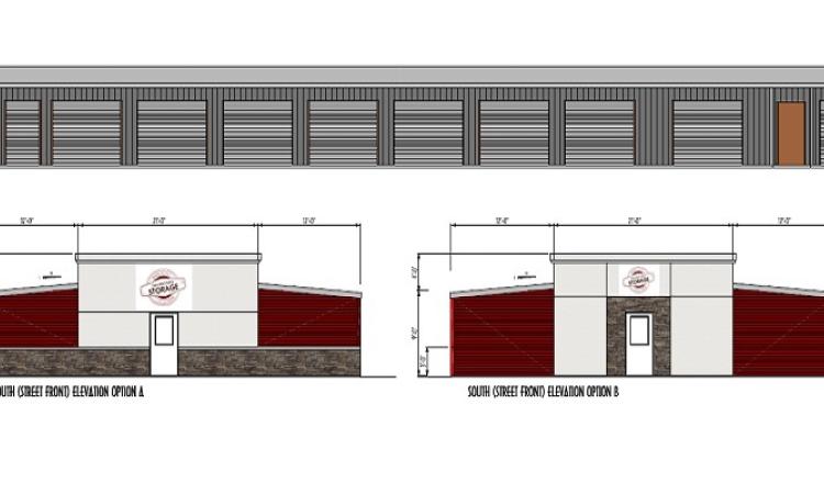 Elevation plans for the new building to be constructed at 299 Main Street.