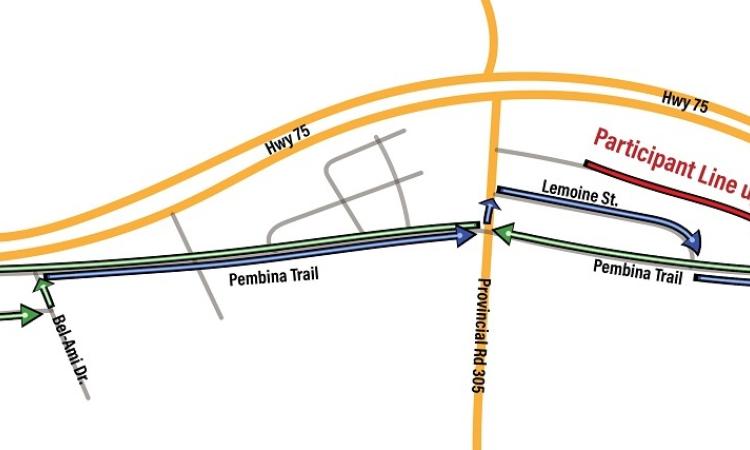 The parade route through Ste. Agathe.