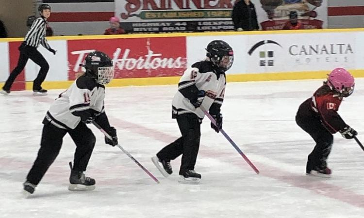 Red River Rage U10 players take the ice.