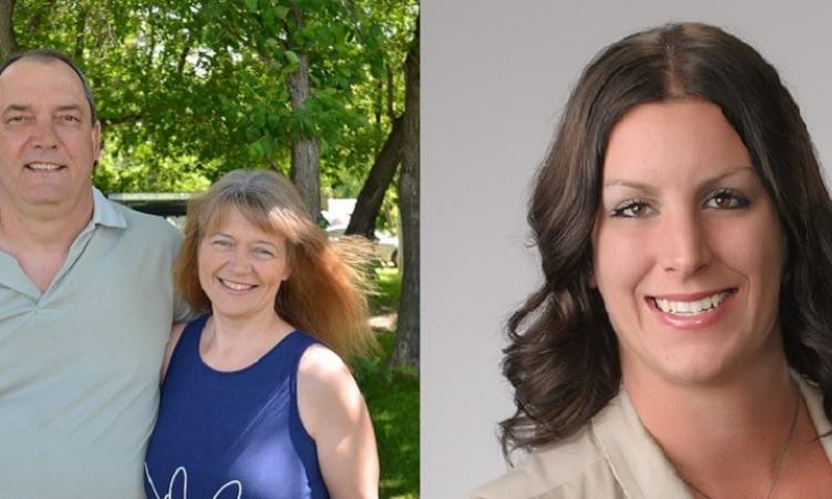 Ian and Kim Pfeiffer from St. Adolphe, and Katie Knebel from Niverville.