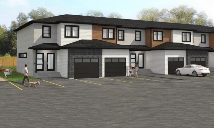 Rendering of townhouse rental units in Luke Wiebe’s existing Niverville development.