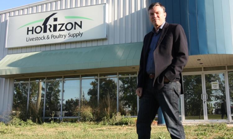 Mayor Myron Dyck outside Niverville's new municipal office at 349 Bronstone Drive.