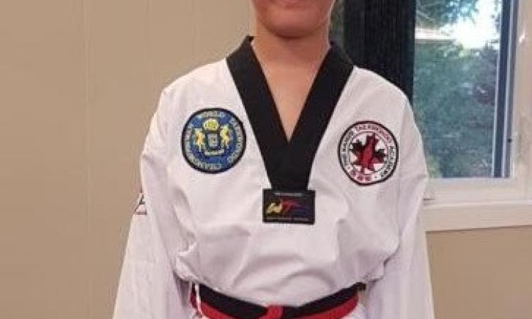 Nicholas Lemoine has been learning taekwondo for two years.