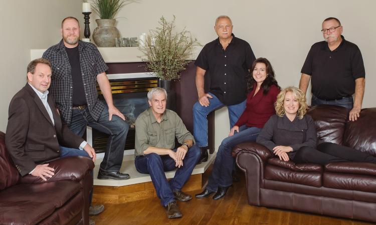 Gerry Guenther, Todd Anderson, Dan Klippenstein, Burt Hiebert, Coralee Warkentin, Shauna Harms-Wiebe, and Vic Froese