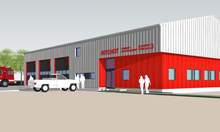 Back row: Bentley Stansel, Ryan Loewen, and Ayub Regehr. Front row: Justis Hellegards, Ritchot Mayor Chris Ewen, and Taylor Audette.