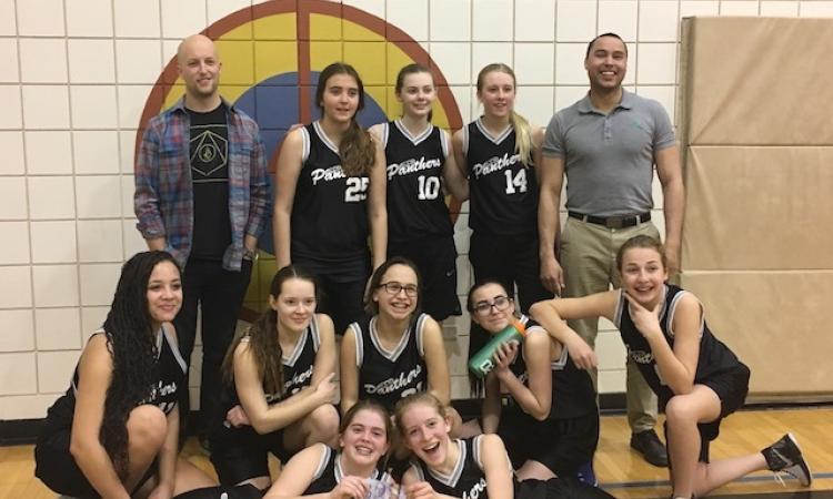 NCI Junior Varsity Girls basketball team.