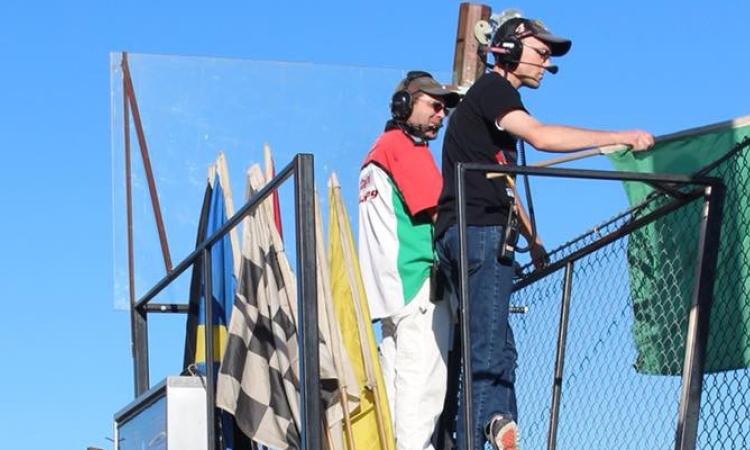 Ryan Becenko on the right, Flagman Steve to his left.
