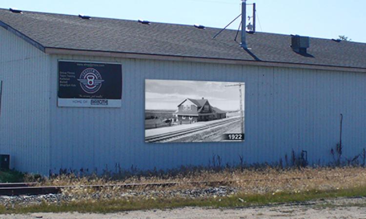 Newly installed historical signage