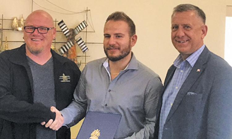 MLA Bob Lagasse, Ritchot Mayor Chris Ewen, and MP Ted Falk