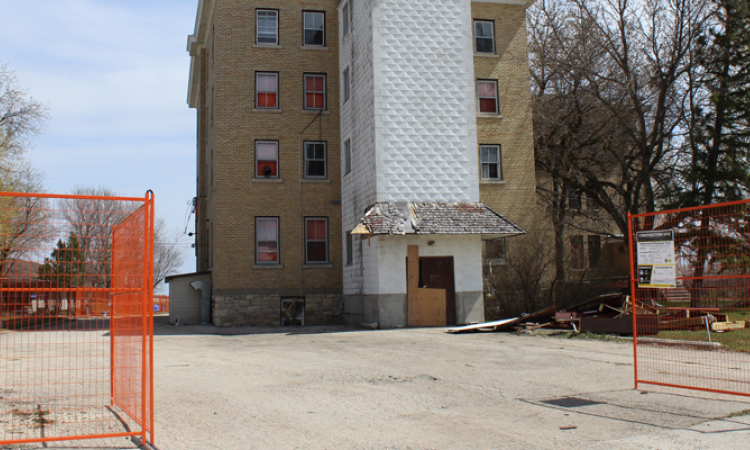 The old convent turned nursing home in St. Adolphe in the early stages of demolition