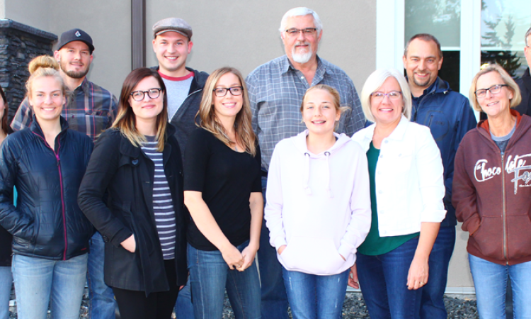 Meagan May, Erica Kehler, Gord May, Sabrina Falk, Matt Falk, Larissa Sandulak, Gerald Loeppky, Alia Kehler, Elaine Kehler, Daryl Kehler, Emily Rempel, and Murray Rempel of the Open Doors Niverville committee