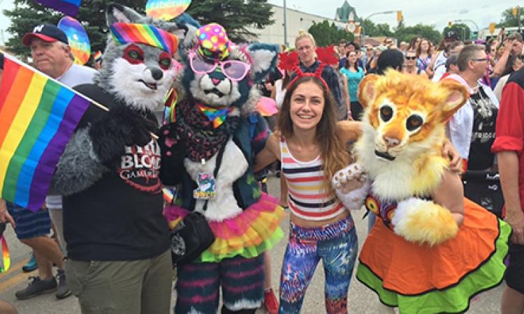 Danae Ruchkall attending Steinbach Pride this summer