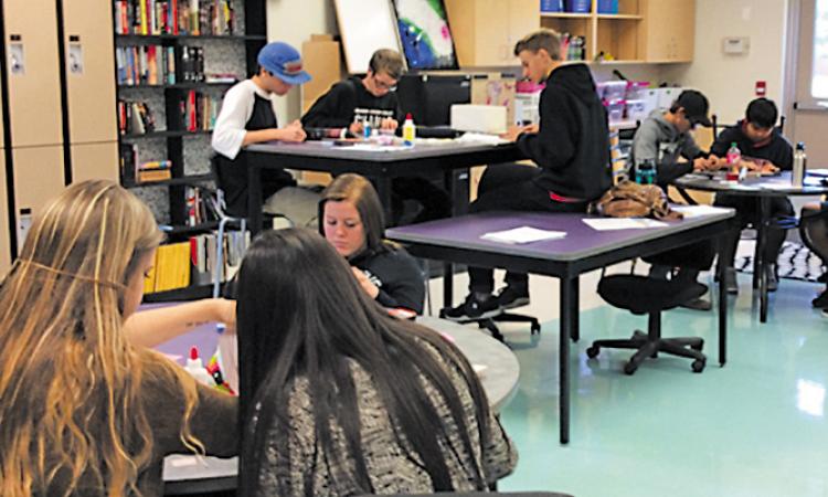 Students get down to work in the Alt Ed classroom