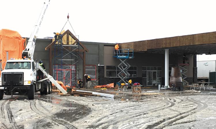 Construction continues on the new Tim Hortons and Shell gas station