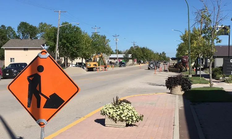 Installation of the new water line on Main Street Niverville