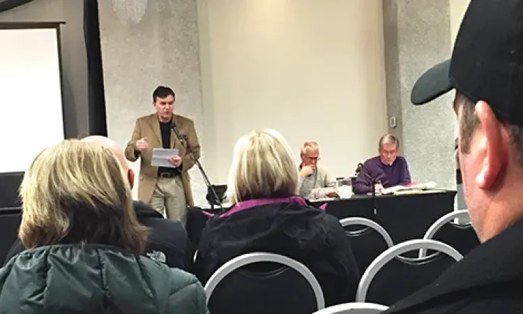 Attendees take their seats for water proposal meeting