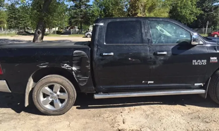 The Duval family's destroyed Dodge Ram