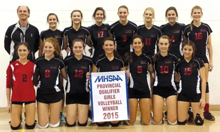 Niverville's Varsity Girls team at the regional playdowns