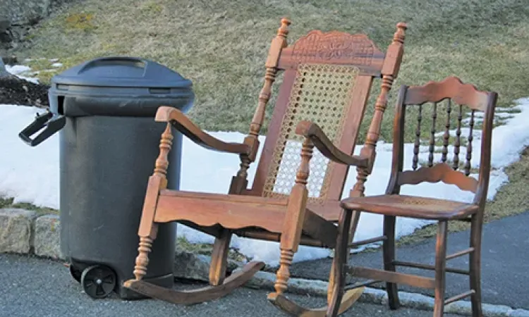 Unwanted items left at the end of a driveway are up for grabs